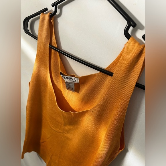 Figurina 100% Silk Orange Glam Summer Tank Top Size L - Picture 6 of 10